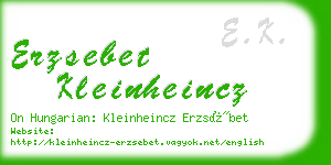 erzsebet kleinheincz business card